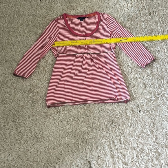 Boden Women’s 8 Pink And White Stripe Shirt 3/4 Sleeve With Buttons - Picture 5 of 6